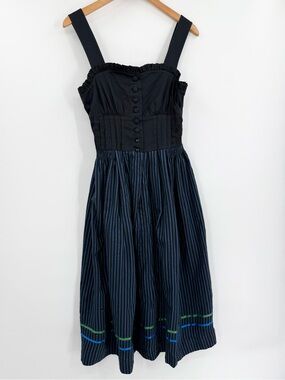 Sportalm Kitzbühel Vintage Corset Dirndl Midi Dress | Black | 38 (Small)